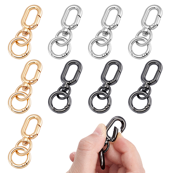 9шт 3 цвета железные поворотные застежки, с литыми пружинными кольцами