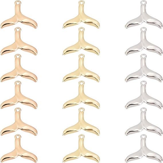 18 шт 3 цвета латунные подвески, форма китового хвоста