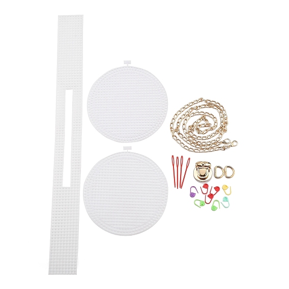 Наборы для изготовления круглых пластиковых сумок для вязания крючком своими руками, сумки через плечо ручной работы