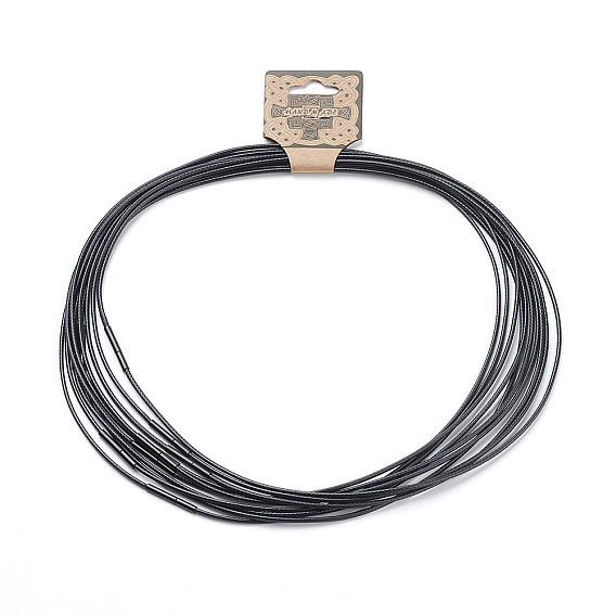 Воском хлопка ожерелье шнура решений, с 304 нержавеющей стали застежки, металлический черный 