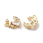 Brass with Glass Rhinestone Charms, Moon with Star