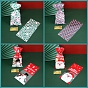 50Pcs Rectangle Christmas Themed Clear Plastic Cookies Storage Bags, Snack Candy Bag with Wire Ties
