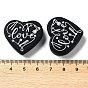 Food Grade Heart with Word Love Silicone Focal Beads, for Beadable Pens DIY Nursing Necklaces Making