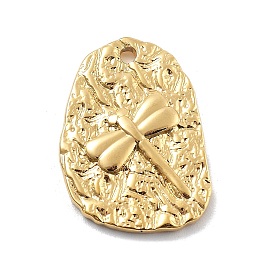 304 подвески из нержавеющей стали, овал с подвеской в виде стрекозы, вакуумное покрытие pvd, 