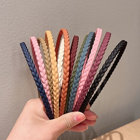 Resin Braided Thin Hair Bands, Plastic with Teeth Hair Accessories for Women