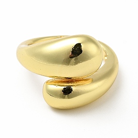 Brass Teardrop Open Cuff Ring for Women, Lead Free & Cadmium Free