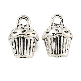 Cake Tibetan Style Alloy Pendants, Cadmium Free & Lead Free, 14x10x8mm, Hole: 2mm, about 410pcs/1000g