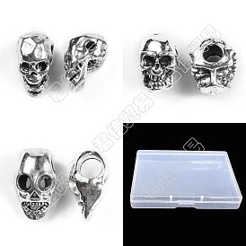 60Pcs 3 Style Tibetan Style Zinc Alloy Spacer Beads, Halloween, Skull