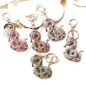 Сплав цинка брелок, со стразами, змея