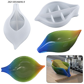 Moules en silicone pour porte-savon à feuilles auto-videur, pour la résine UV, fabrication artisanale de résine époxy