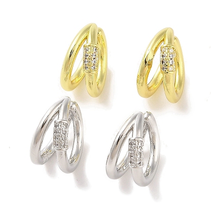 Женские серьги-манжеты из латуни с микропаве и прозрачным цирконием