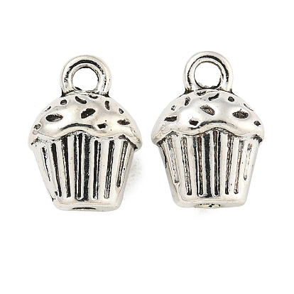 Cake Tibetan Style Alloy Pendants, Cadmium Free & Lead Free, 14x10x8mm, Hole: 2mm, about 410pcs/1000g