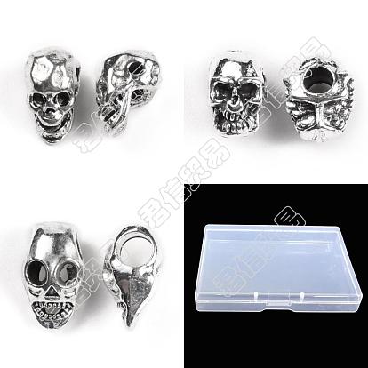 60Pcs 3 Style Tibetan Style Zinc Alloy Spacer Beads, Halloween, Skull