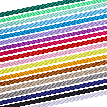 18m 18 цвета плоский полиэстеровый эластичный шнур, швейные принадлежности для одежды