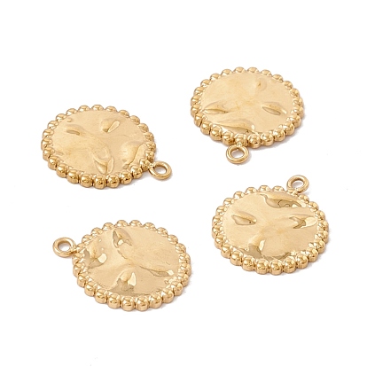 Ion Plating(IP) 304 Stainless Steel Pendants, Flat Round with Face
