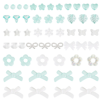 100g прозрачные и непрозрачные акриловые бусины, разнообразные