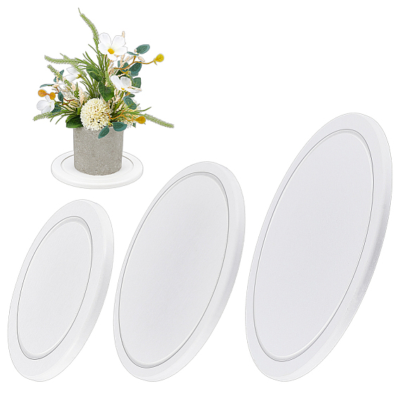 3шт. 3 стили диатомитовых земляных подстилок для цветочных горшков, плоско-круглые