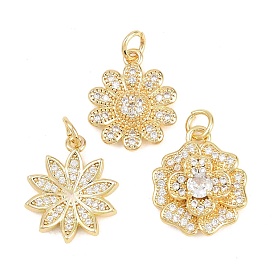 Подвески из латуни с микро-паве ко Дню святого Валентина, прозрачные циркониевые подвески, без кадмия и без свинца, 