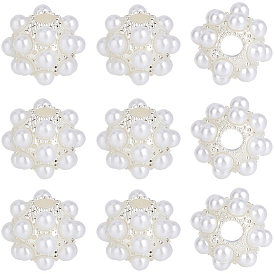 10Pcs Resin & Alloy European Beads, Large Hole Beads, Rondelle