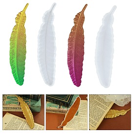 Feather Shape Bookmark DIY Silicone Molds, Resin Casting Molds, for UV Resin, Epoxy Resin Craft Making