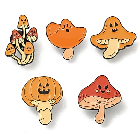 Halloween Zinc Alloy Brooches, Enamel Pins for Backpack, Orange