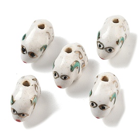 Фарфоровые бусины ручной работы, декоративная с золотыми, мышь