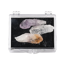 Nuggets Raw Natural Quartz Crystal & Amethyst & Yellow Quartz Collections, for Earth Science Teaching