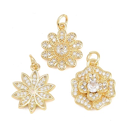 Подвески из латуни с микро-паве ко Дню святого Валентина, прозрачные циркониевые подвески, без кадмия и без свинца, 