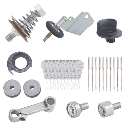 Sweing Tools, Including Alloy Home Sewing Machine Needles, Iron Connecting Lever & Reel & Clip & Bobbin Case & Double Ball Bearing & Single Ball Bearing, Aluminum Threaders