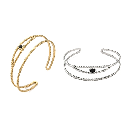 304 женские эмалированные открытые браслеты-манжеты в форме глаз из нержавеющей стали