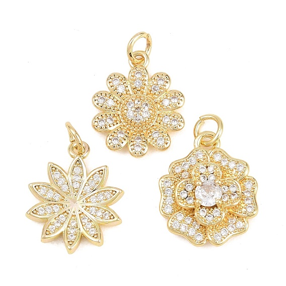 Подвески из латуни с микро-паве ко Дню святого Валентина, прозрачные циркониевые подвески, без кадмия и без свинца, 