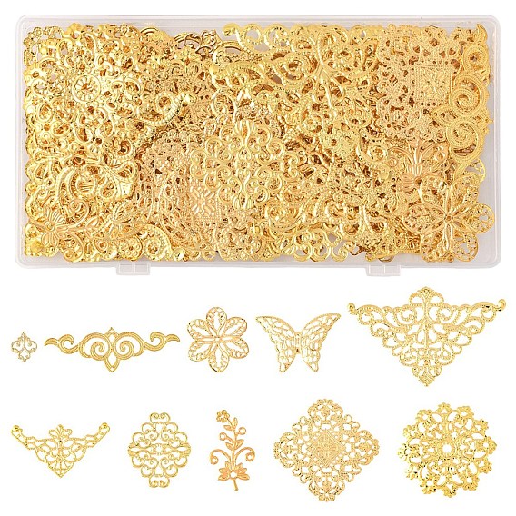 72шт. 9 варианты исполнения: железные и 201 звенья из нержавеющей стали, гравированные металлические украшения, разнообразные