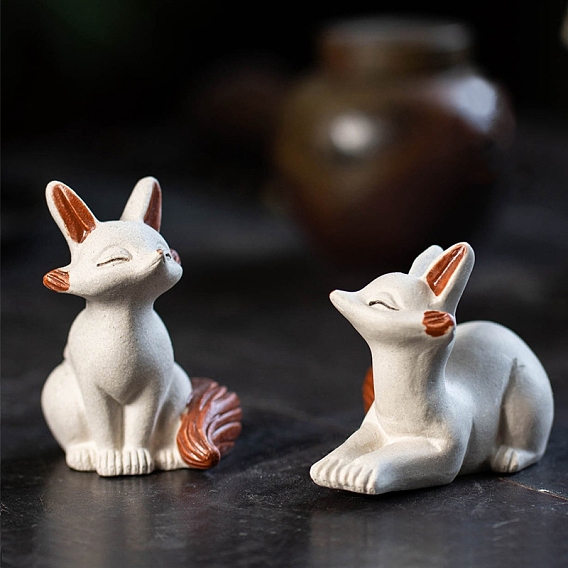 Керамика чай питомец лиса дисплей украшение, для украшения рабочего стола домашнего офиса