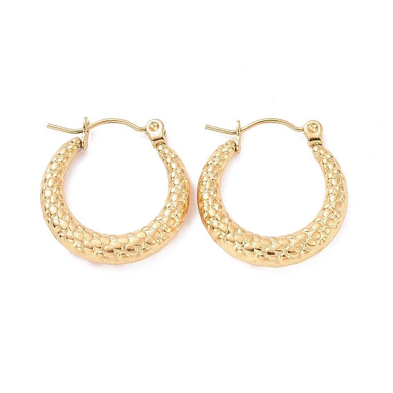 Chapado en iones (ip) 304 aretes de aro gruesos de acero inoxidable para mujer