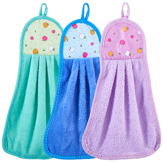 3шт. 3 цветов, очень мягкое волокно, подвесное полотенце-салфетка для рук, для умывания и кухонной раковины