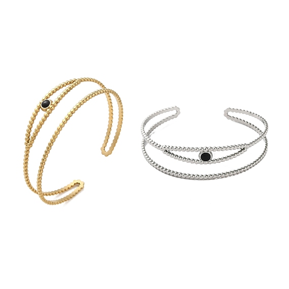 304 женские эмалированные открытые браслеты-манжеты в форме глаз из нержавеющей стали