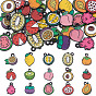 30 шт 15 стили подвески из сплава эмали, фруктовое очарование, чёрные