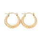 Chapado en iones (ip) 304 aretes de aro gruesos de acero inoxidable para mujer