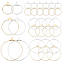 60Pcs 6 Styles Brass 2-Loops Link Pendants, Hoop Earring Findings