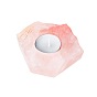 Polygon Shape Natural Mixed Gemstone Candle Holder, Candle Storage Container Home Decoration