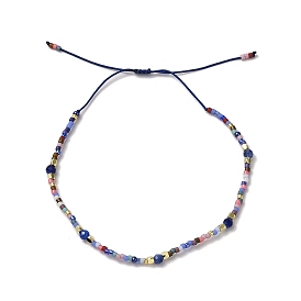 Bracelets en perles tressées en graines de miyuki et en kyanite naturelle, bracelet réglable avec cordons en nylon