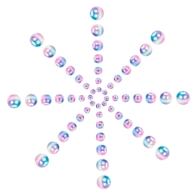 420 шт 7 стиль радуги абс пластик имитация жемчуга, градиент русалка жемчужные бусы, круглые