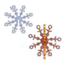 Moldes de silicona para decoración de exhibición de copos de nieve de Navidad diy, moldes de resina, para resina uv, fabricación artesanal de resina epoxi