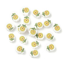 Печатные бусины из полимерной глины ручной работы, цветок