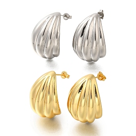 Массивные латунные серьги-гвоздики с текстурированным покрытием, без свинца и без кадмия, долговечный