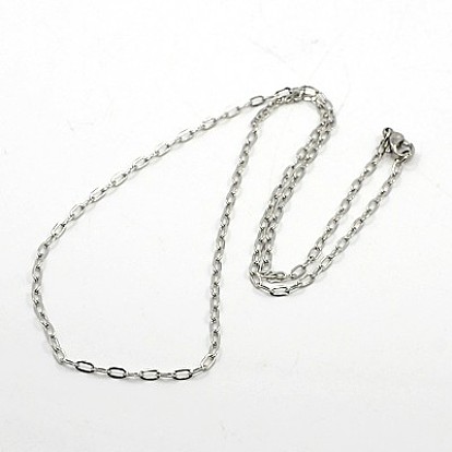 Колье цепи кабель для мужчин, 304 ожерелья нержавеющей стали, с карабин-лобстерами 