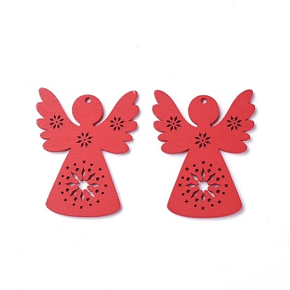 Poplar Wood Pendants, Dyed, Angel