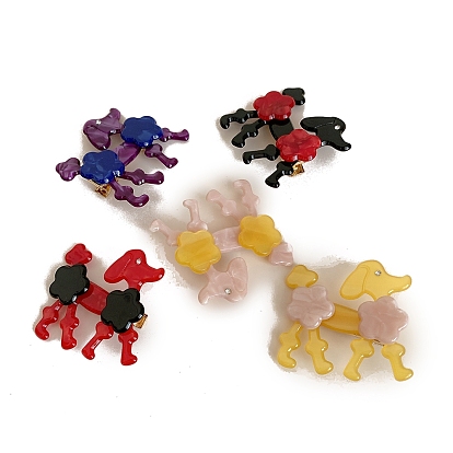 Заколки из кожи аллигатора из ацетата целлюлозы (смола), собака, аксессуары для волос для женщин и девочек