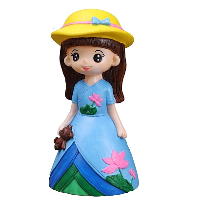 DIY Unpainted Girl Gypsum Doll Crafts, Plaster Painted Dolls for Kids Painting & Drawing Toy Supplies