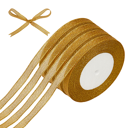 4 рулоны ленты из полиэстеровой органзы, блестящая металлическая лента, блеск ленты